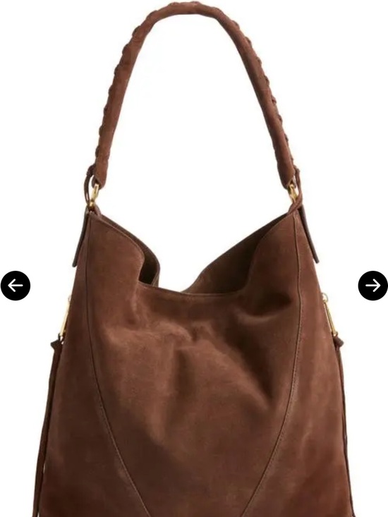 Rebecca Minkoff Brown Suede Hobo Bag with Braided Handle - Picture 5 of 6